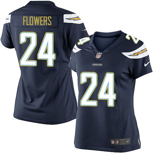 Women's Limited Brandon Flowers Nike Jersey Navy Blue Home - #24 NFL Los Angeles Chargers